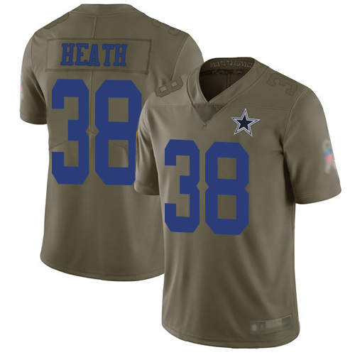Men Dallas Cowboys Limited Olive Jeff Heath #38 2017 Salute to Service NFL Jersey->nfl t-shirts->Sports Accessory